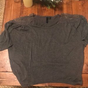 Lace Shoulder Quarter sleeve blouse